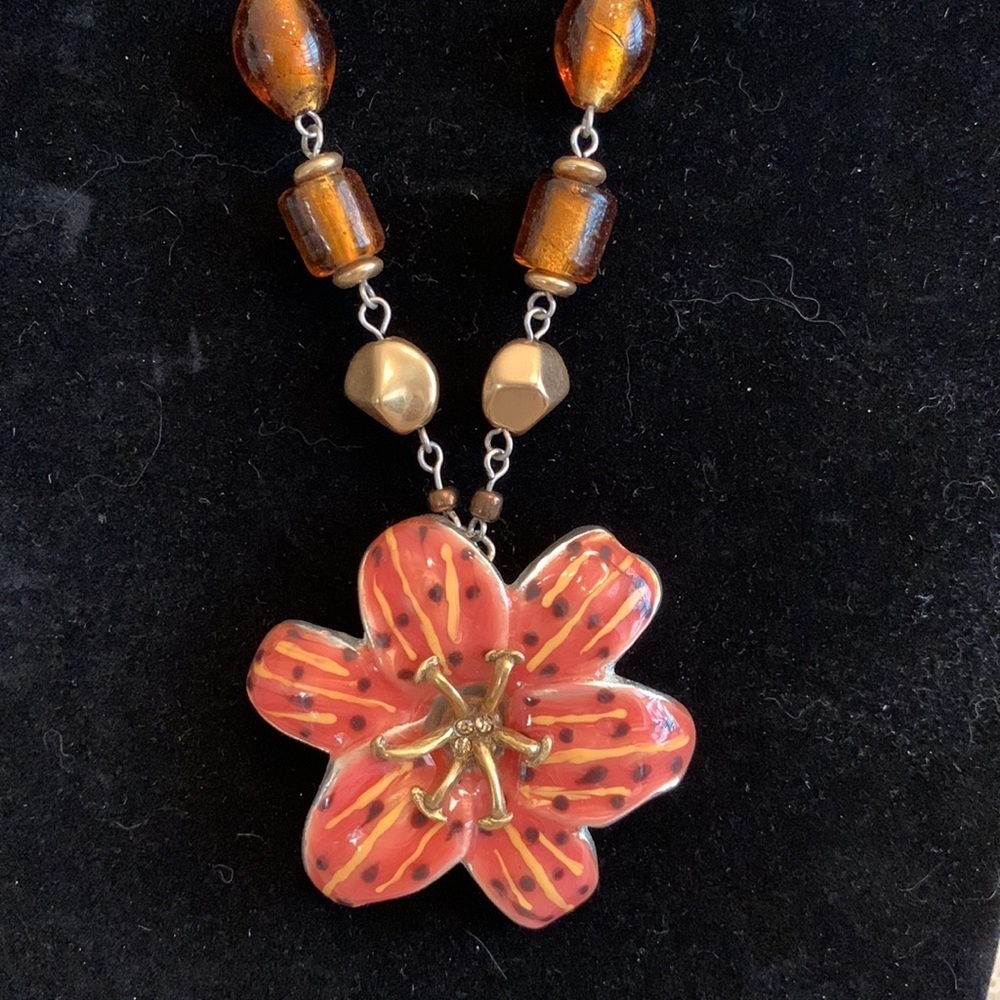 NWT Chicos set of gold, orange and amber necklace, earrings, & bracelet LC361 - Picture 2 of 5